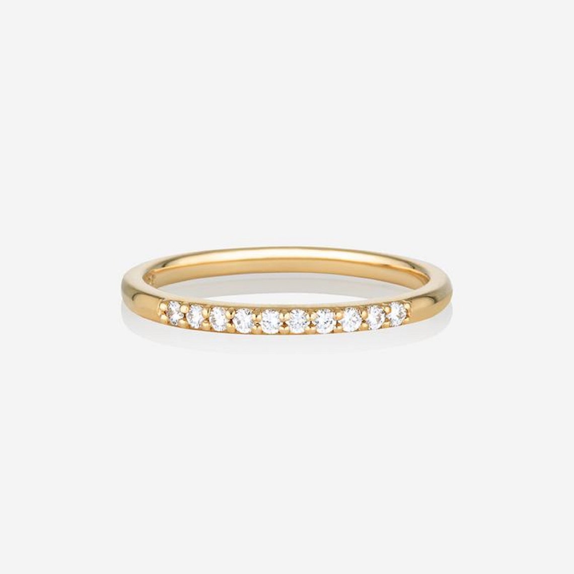 0.35 TCW Round Moissanite Minimalist Wedding Band