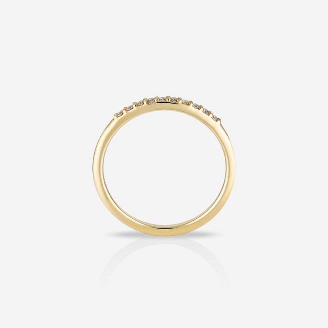 0.35 TCW Round Moissanite Minimalist Wedding Band