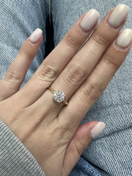 1.30 CT Round Moissanite Solitaire Engagement Ring