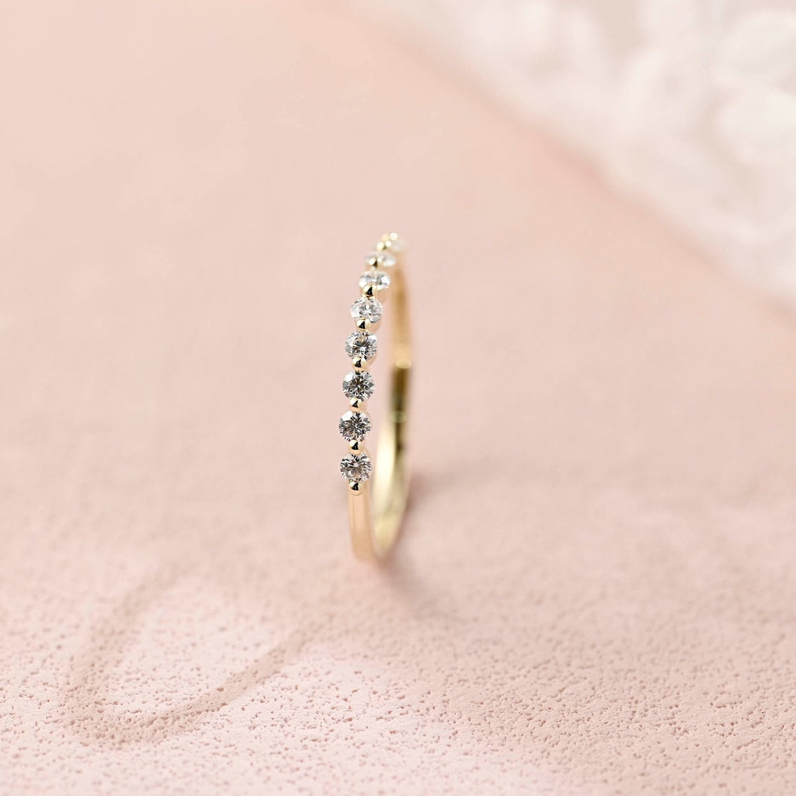 0.28 TCW Round Moissanite Minimalist Wedding Band