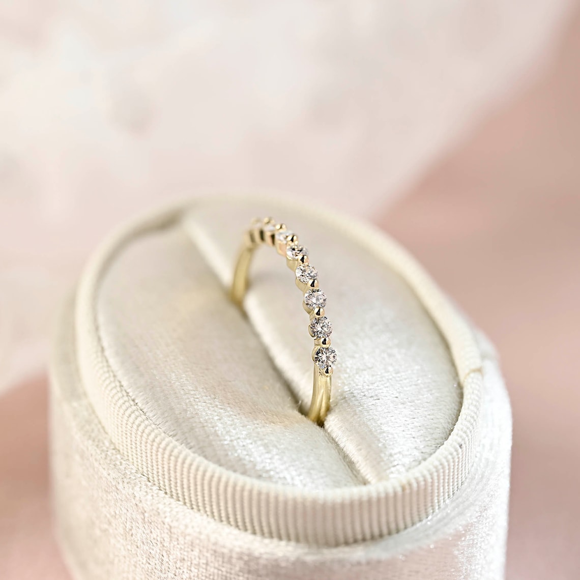 0.28 TCW Round Moissanite Minimalist Wedding Band