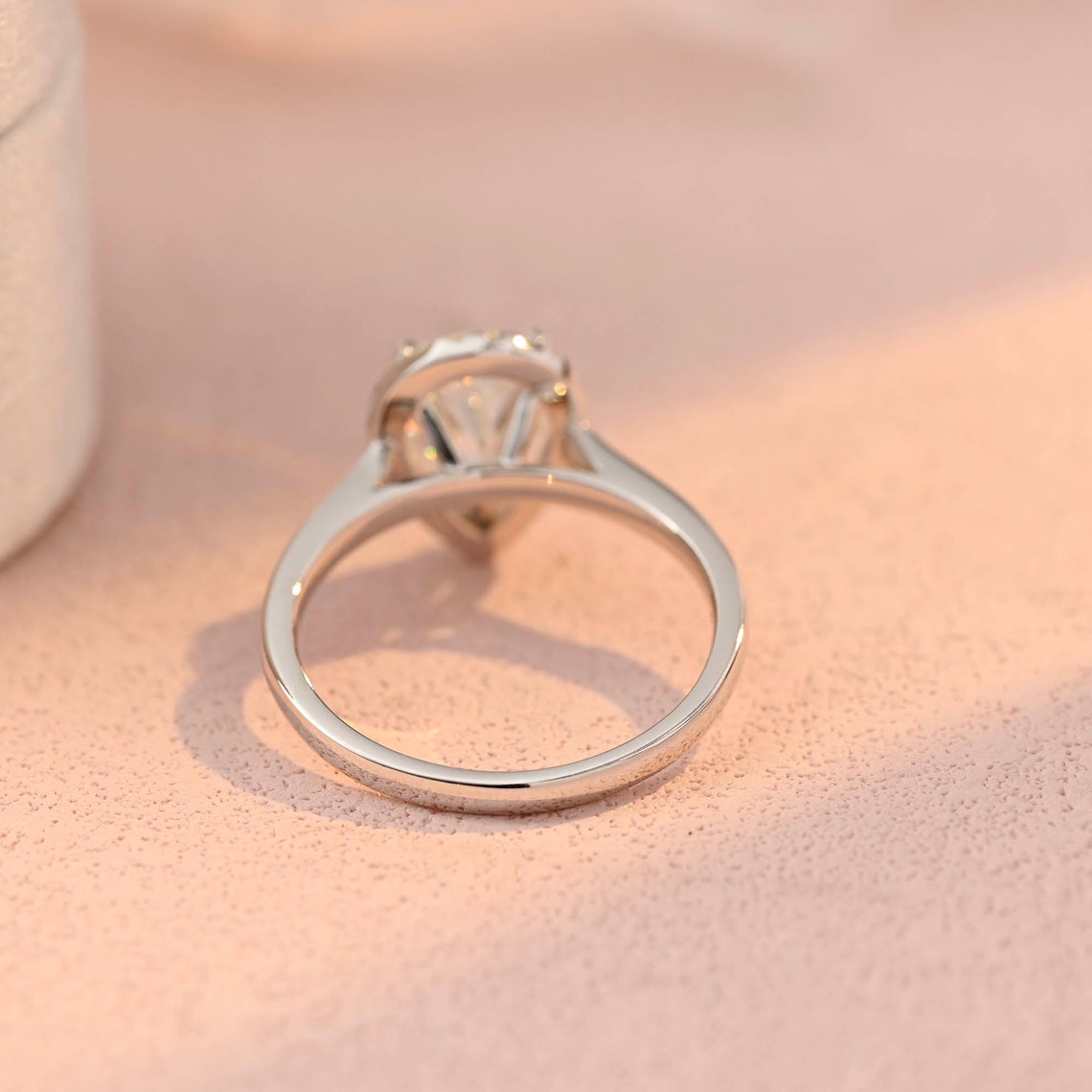 2.0 CT Pear Moissanite Halo Engagement Ring