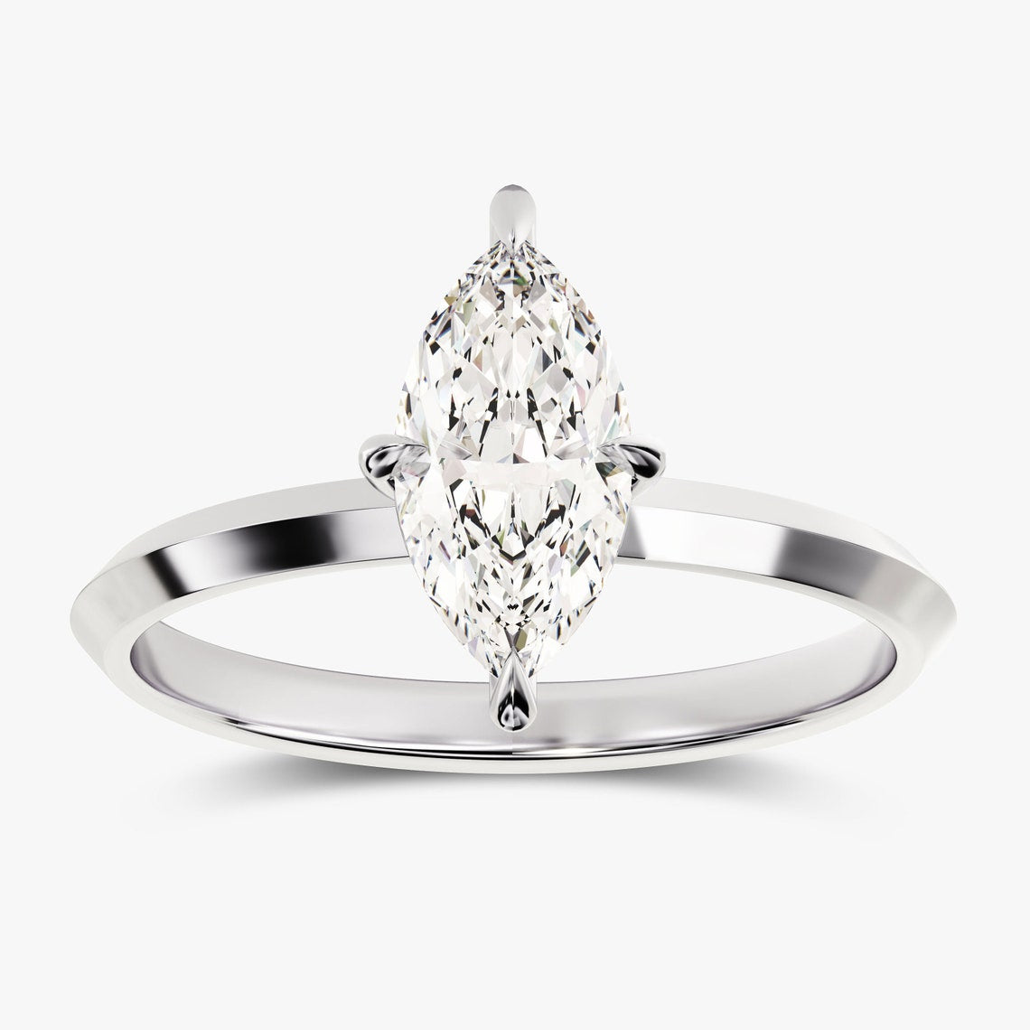 1.50 CT Marquise Moissanite Solitaire Engagement Ring