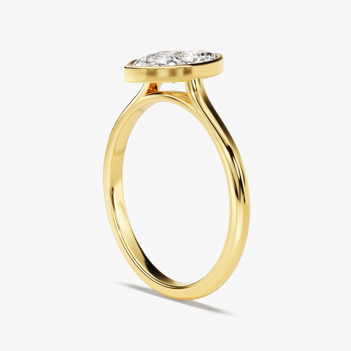 2.0 CT Marquise Moissanite Bezel Engagement Ring