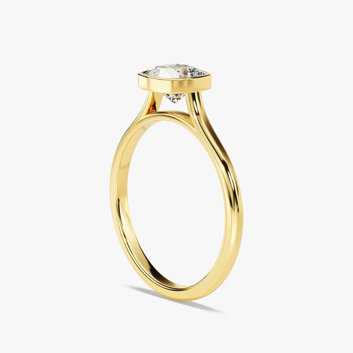 1.50 CT Cushion Moissanite Bezel Engagement Ring