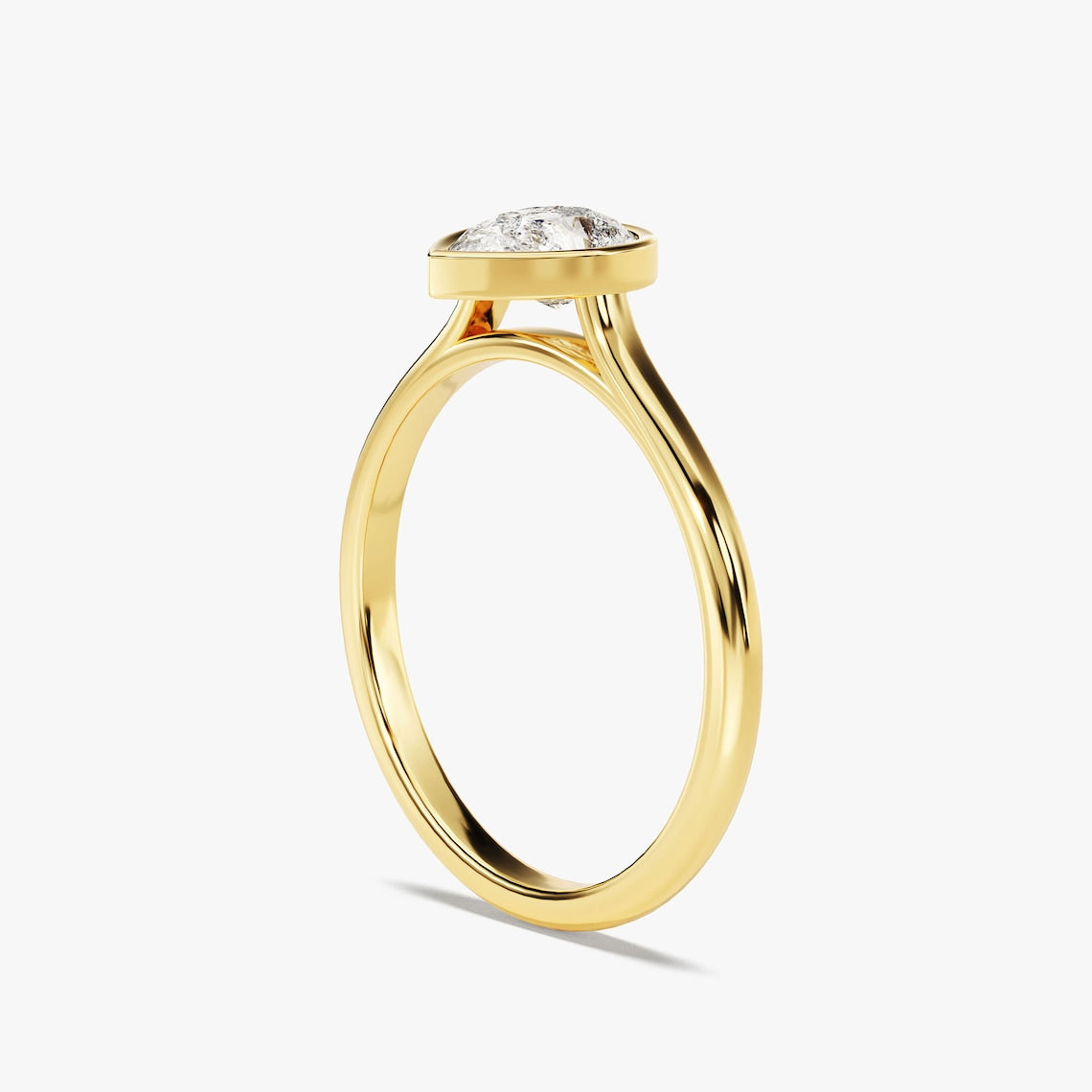 1.50 CT Pear Moissanite Bezel Engagement Ring