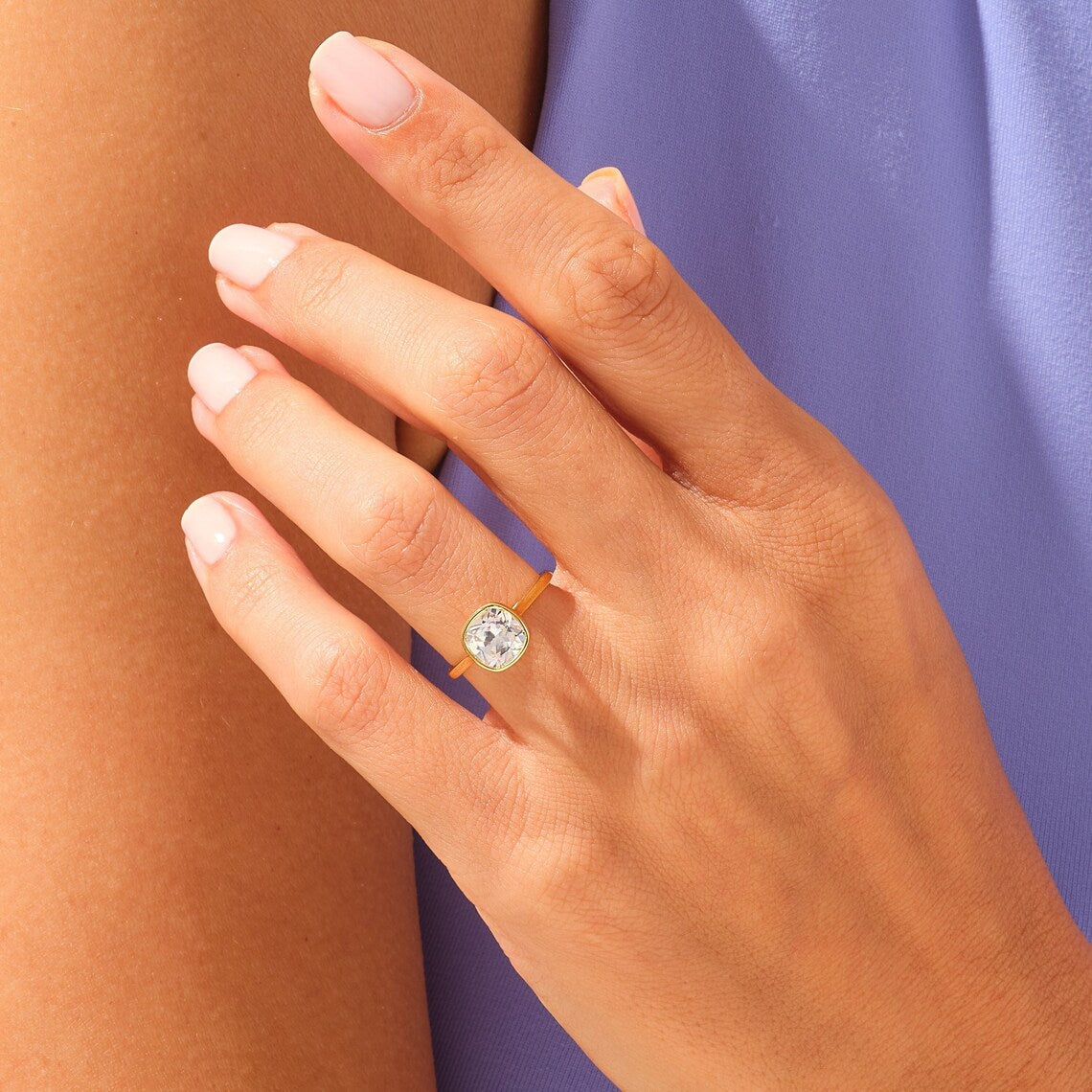 1.50 CT Cushion Moissanite Bezel Engagement Ring
