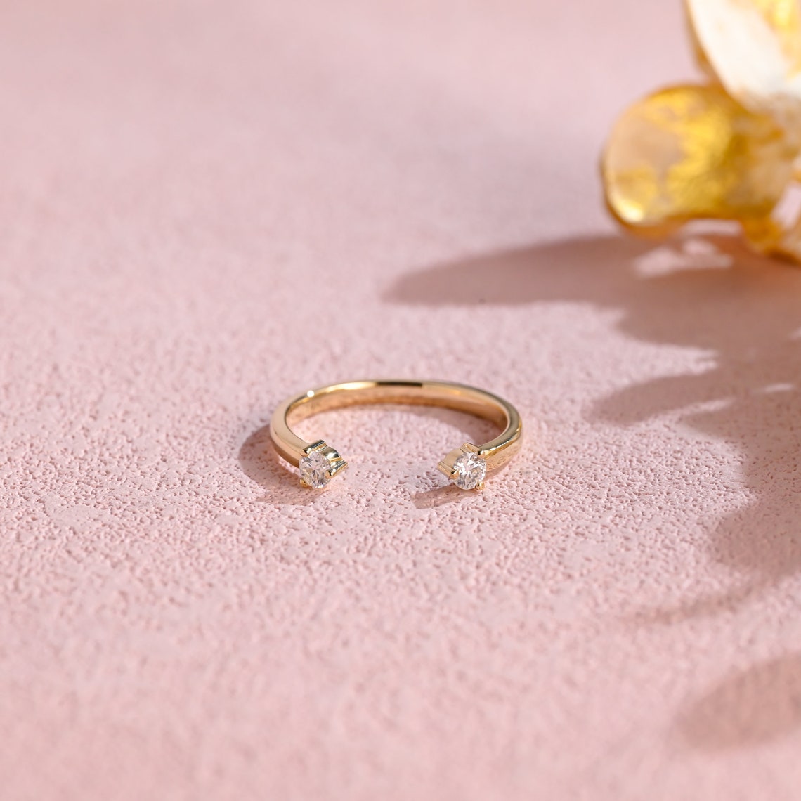 0.11 TCW Round Moissanite Open Wedding Band