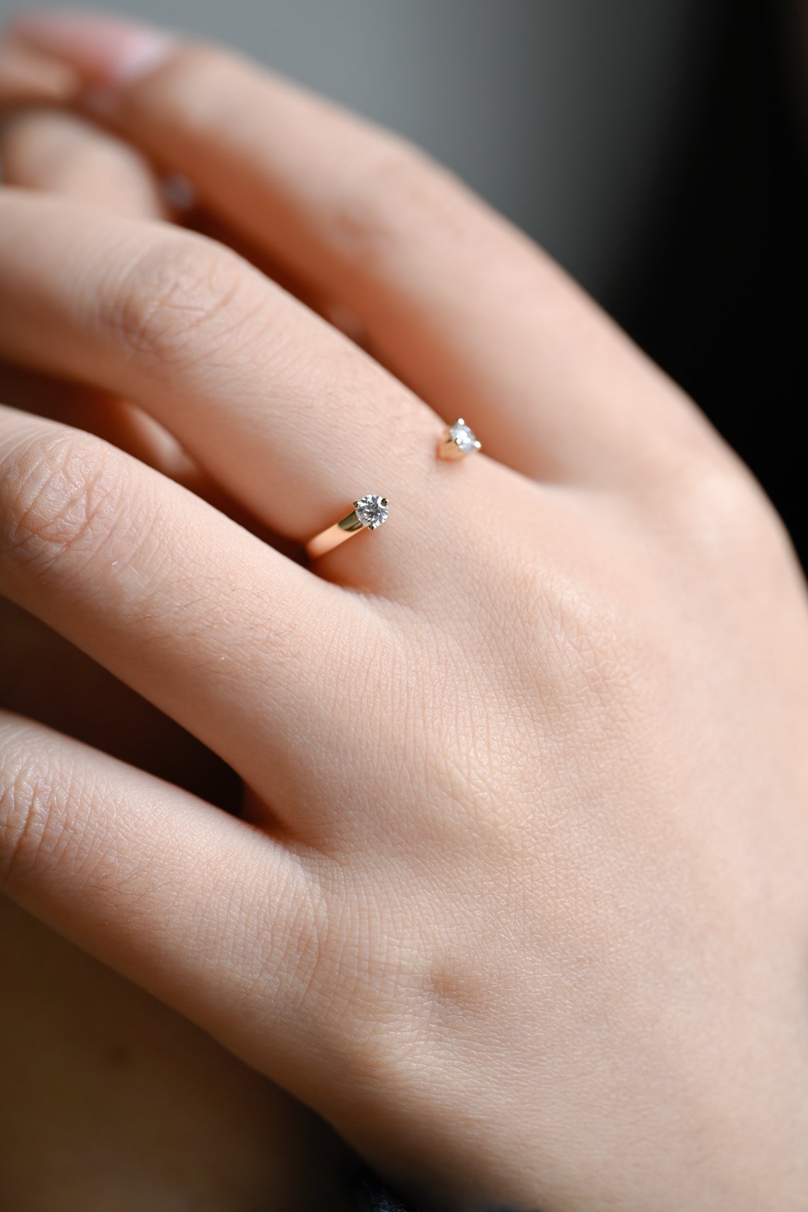 0.11 TCW Round Moissanite Open Wedding Band