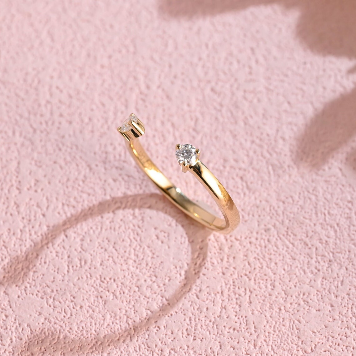 0.11 TCW Round Moissanite Open Wedding Band