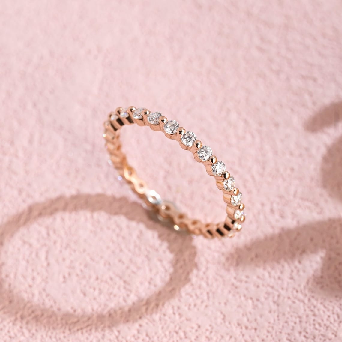 0.80 TCW Round Moissanite Full Eternity Wedding Band