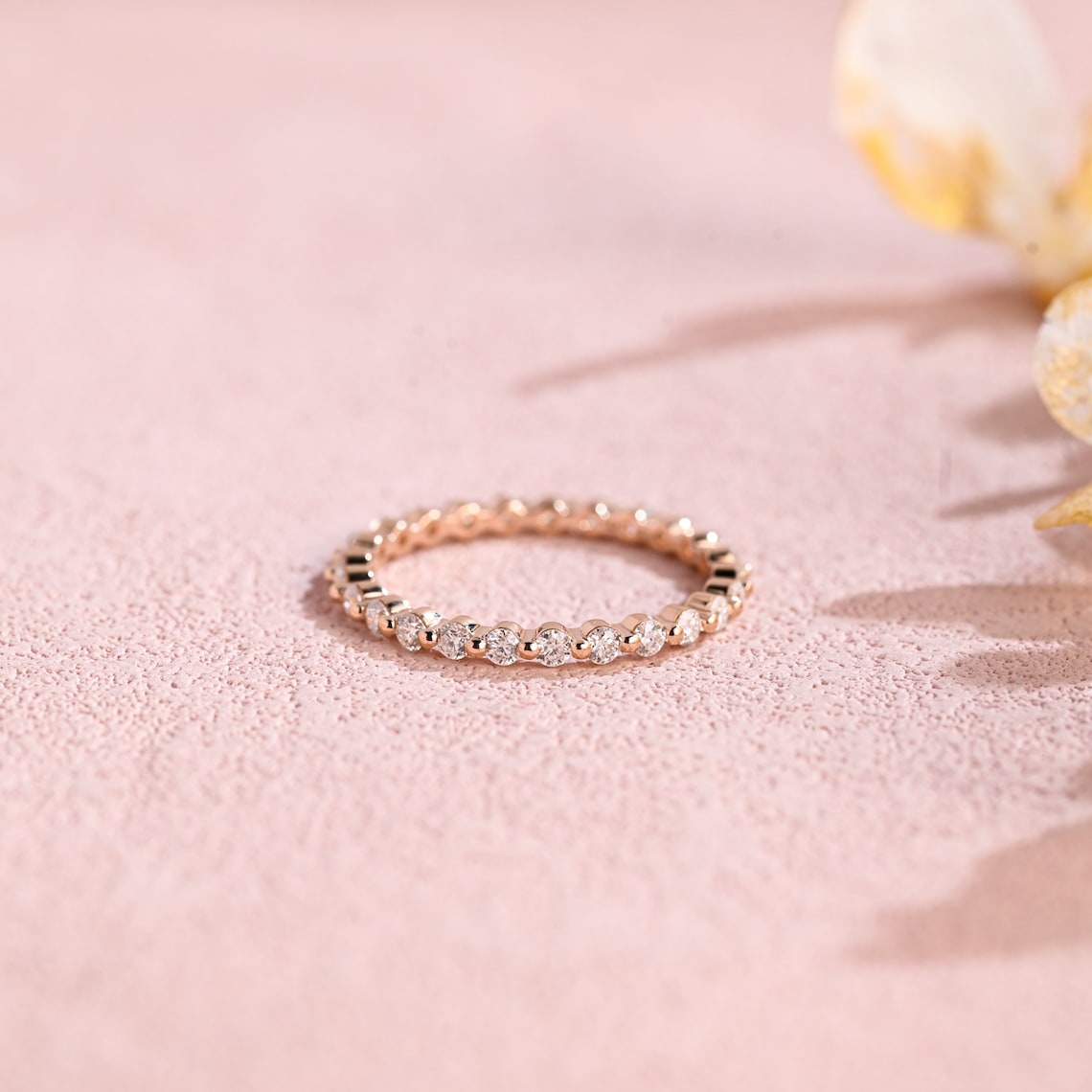 0.80 TCW Round Moissanite Full Eternity Wedding Band