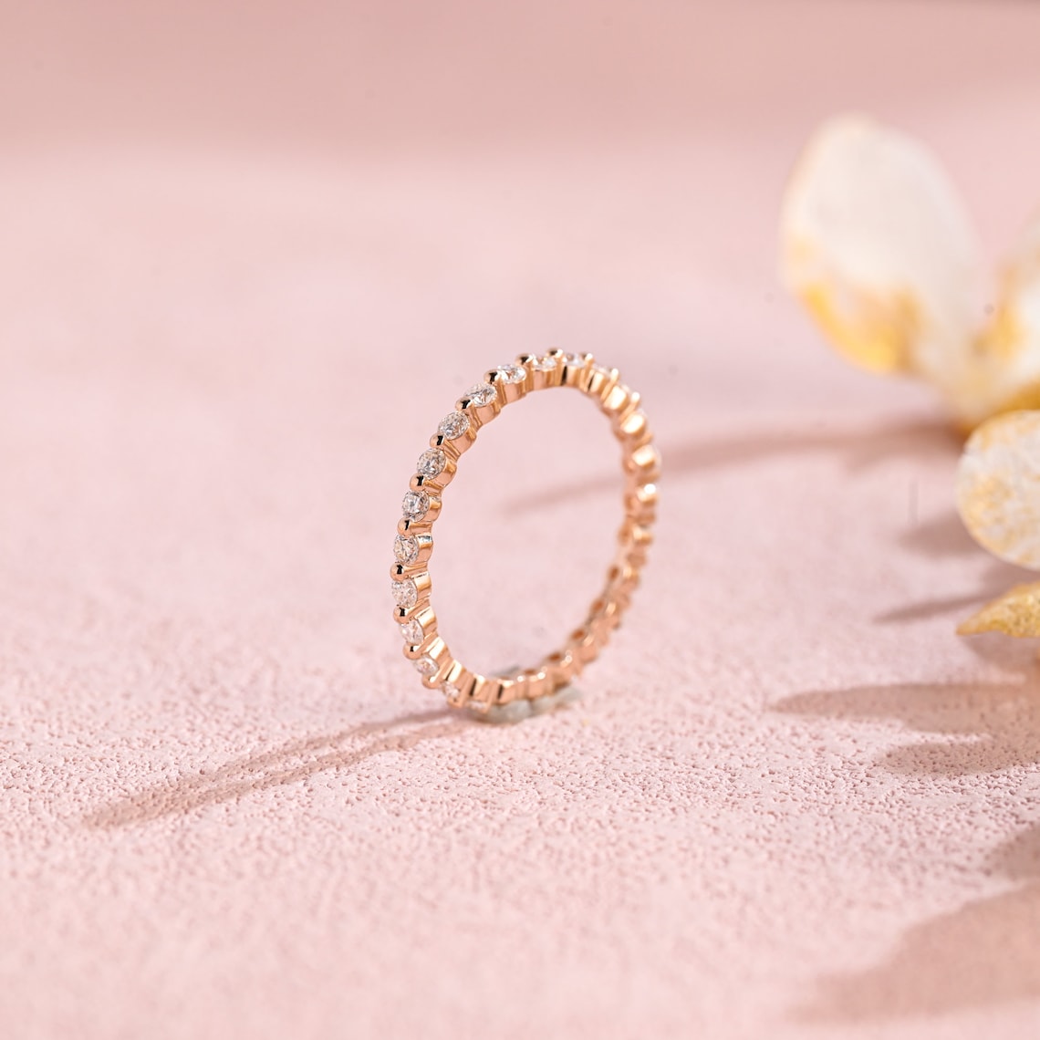 0.80 TCW Round Moissanite Full Eternity Wedding Band