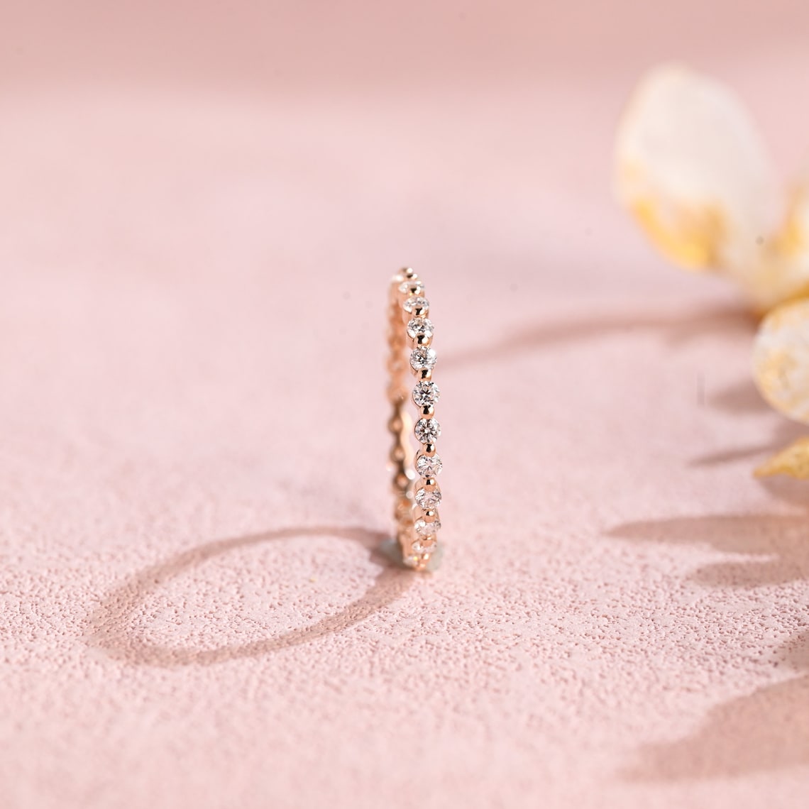 0.80 TCW Round Moissanite Full Eternity Wedding Band