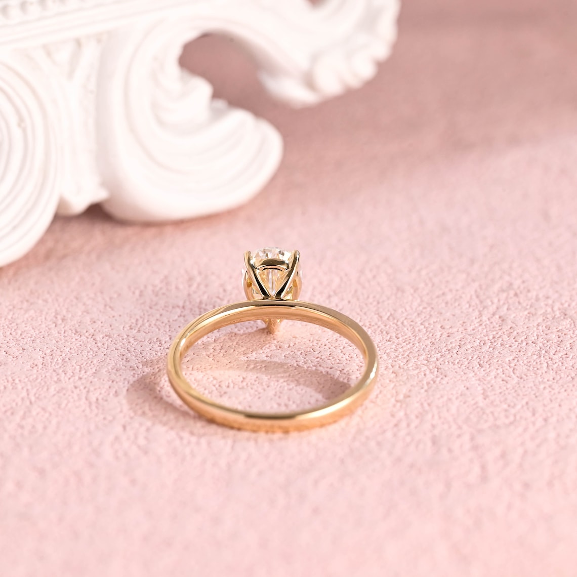 1.5 CT Pear Moissanite Solitaire Engagement Ring