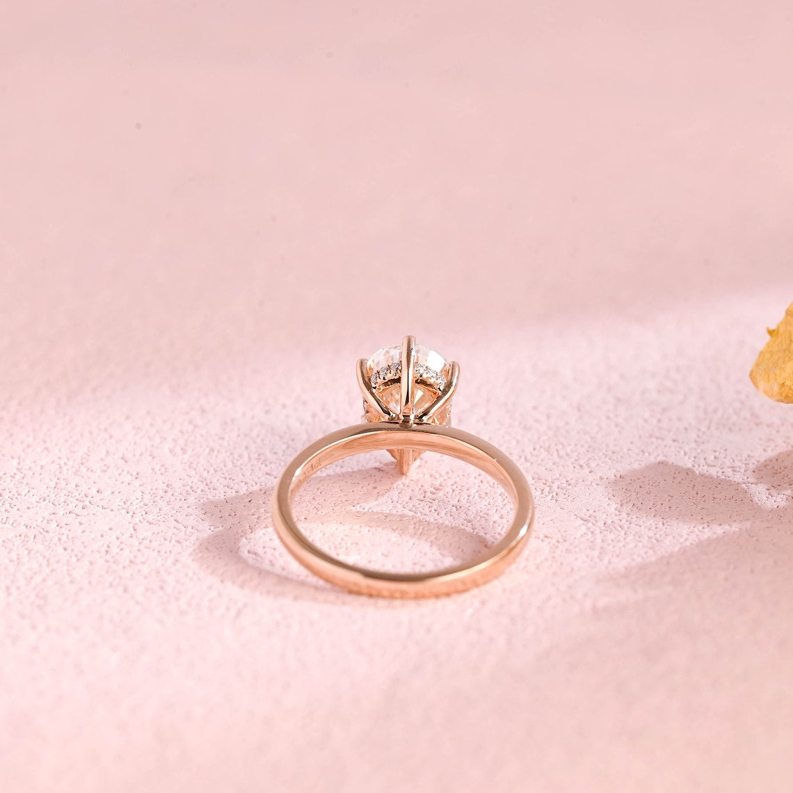 2.0 CT Pear Moissanite Hidden Halo Engagement Ring