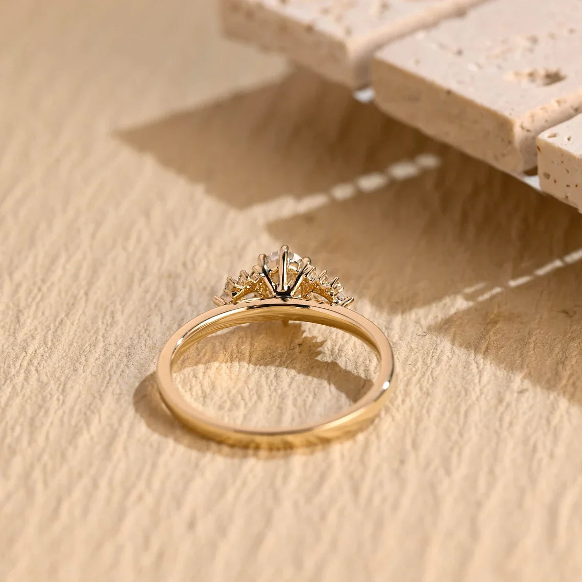 1.0 CT Oval Cut Cluster Diamond Moissanite Engagement Ring