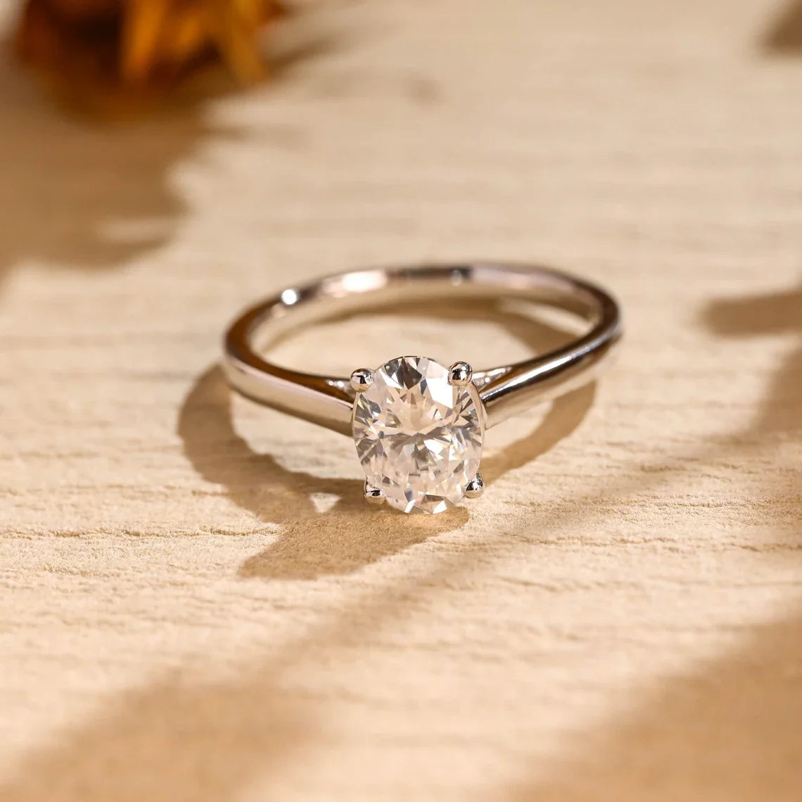 1.0 CT Oval Cut Diamond Solitaire Moissanite Engagement Ring
