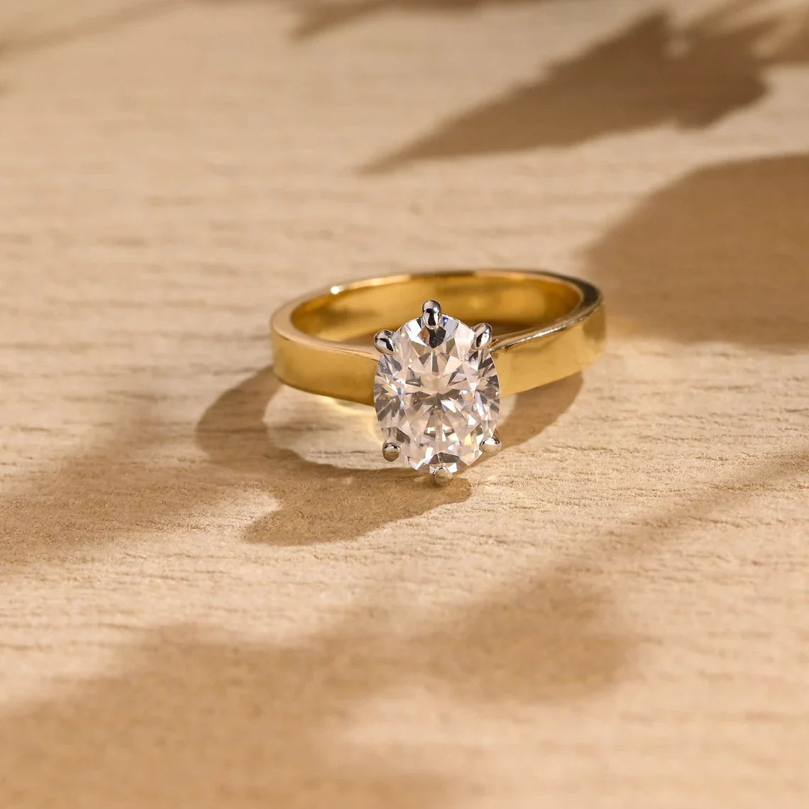 1.0 CT Oval Cut Solitaire Diamond Moissanite Engagement Ring