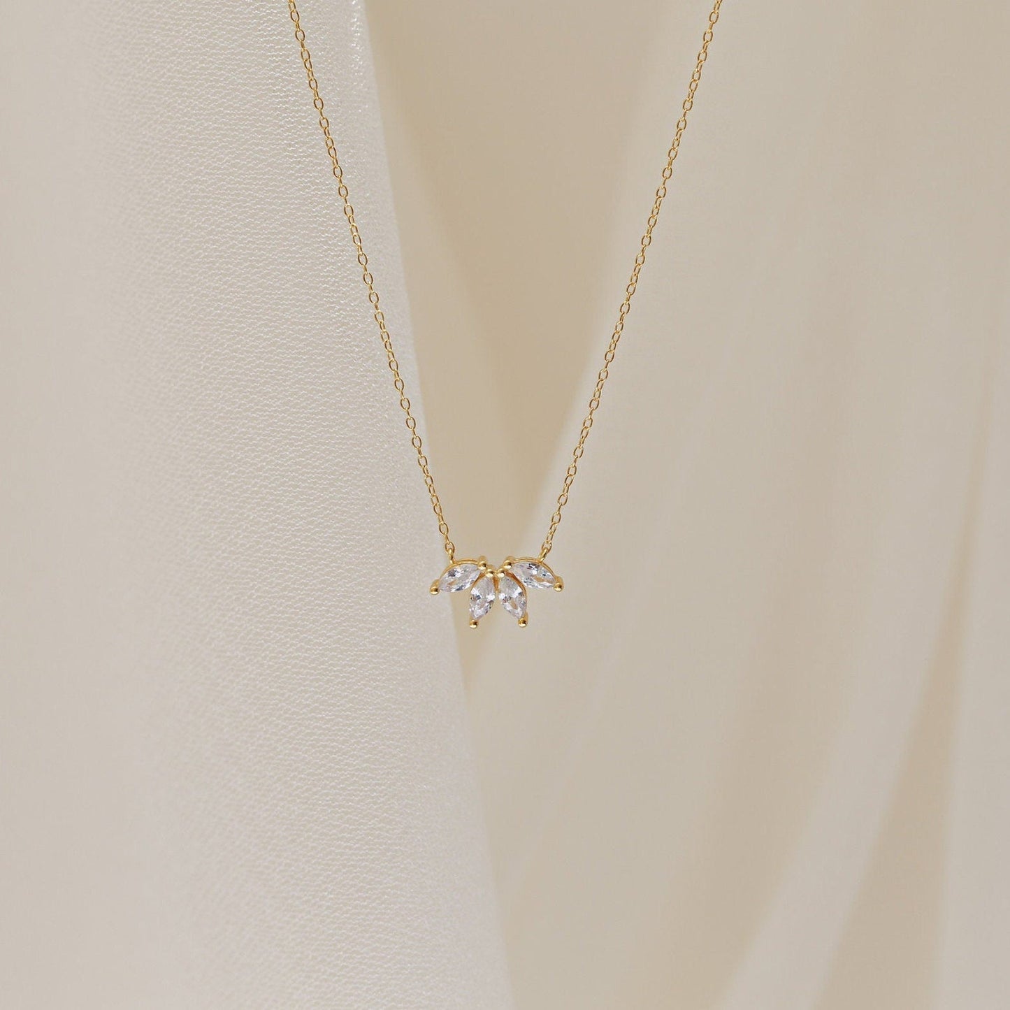 0.20 TCW Marquise Moissanite Minimalsit Necklace