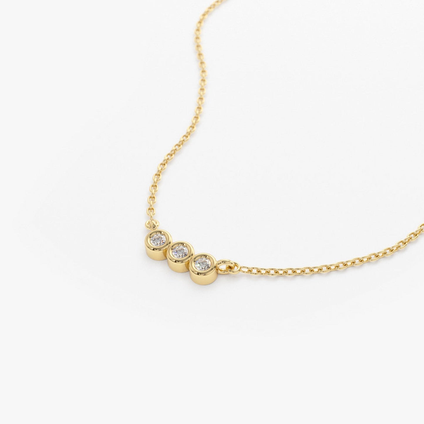 0.10 TCW Round Moissanite Bezel Necklace