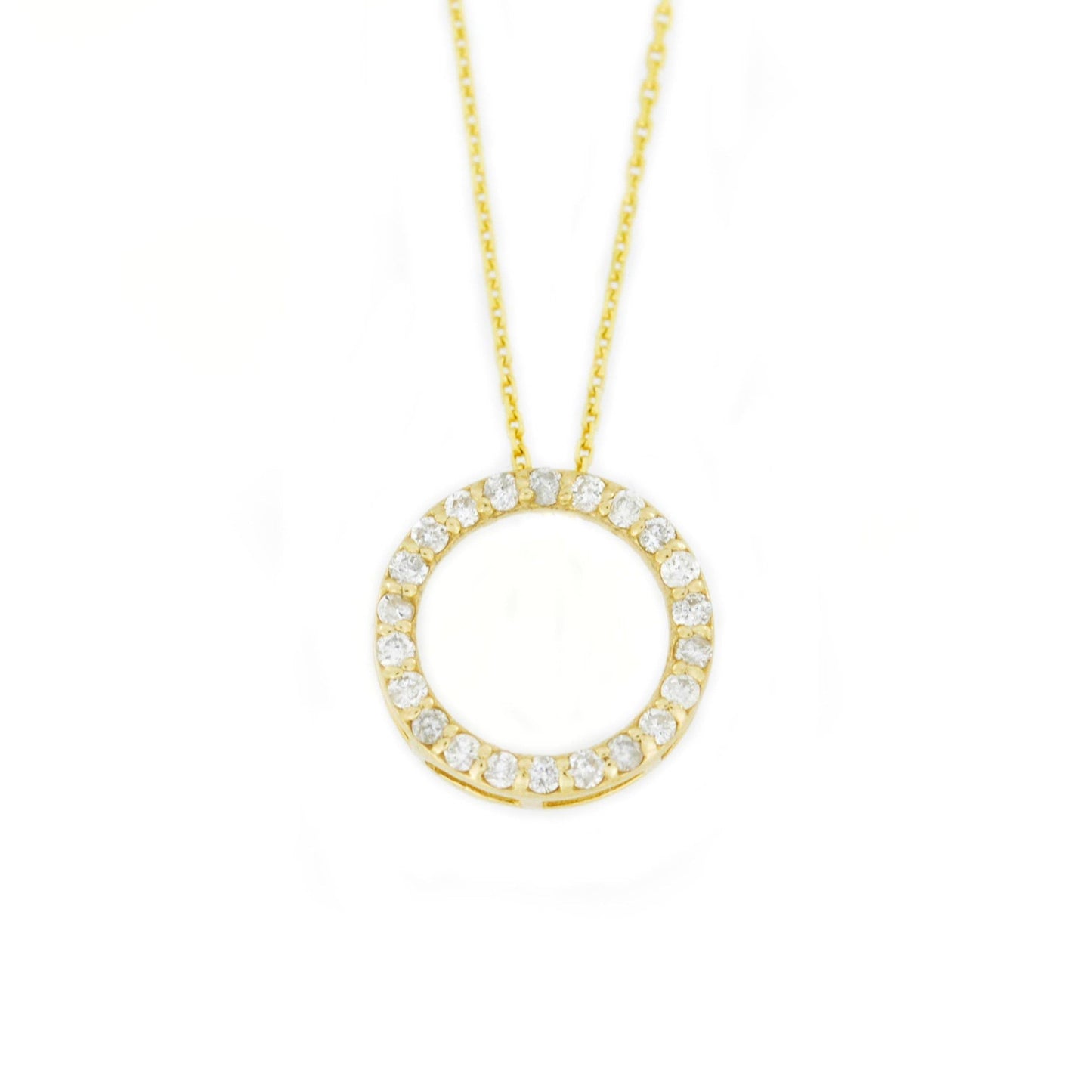 0.13 TCW Round Moissanite Open Circle Necklace for Women