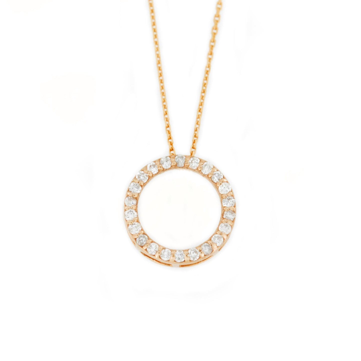 0.13 TCW Round Moissanite Open Circle Necklace for Women