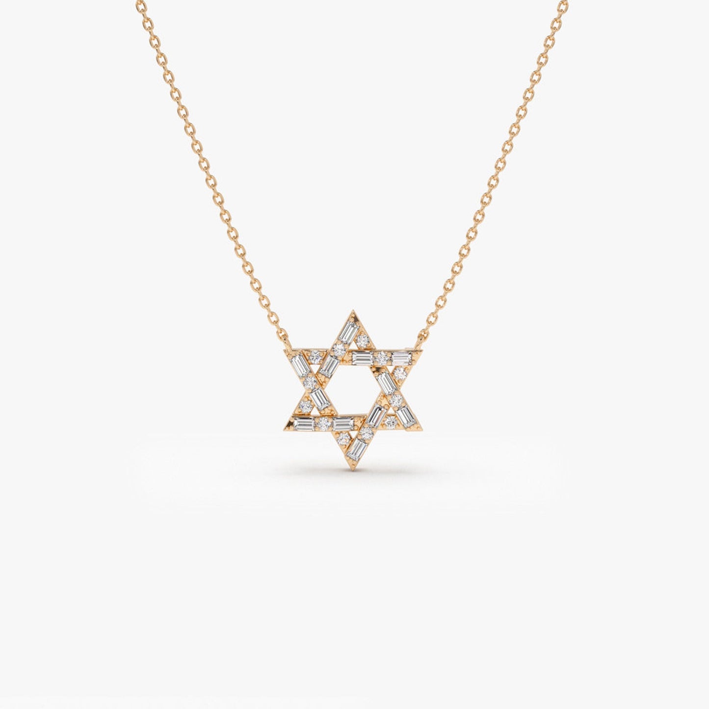 0.34 TCW Round Moissanite Star Necklace