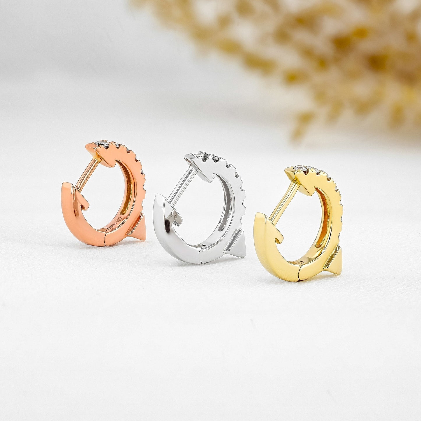 0.26 TCW Round Moissanite Diamond Huggie Hoop Earrings