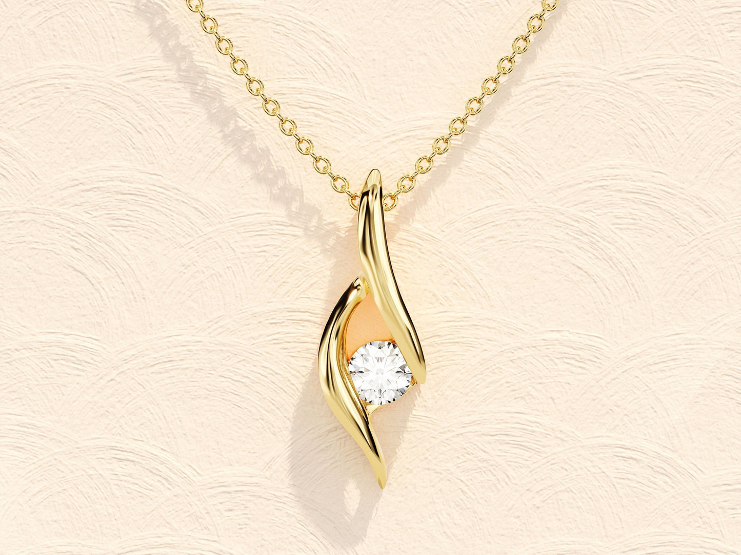 0.10 TCW Round Moissanite Diamond Solitaire Necklace