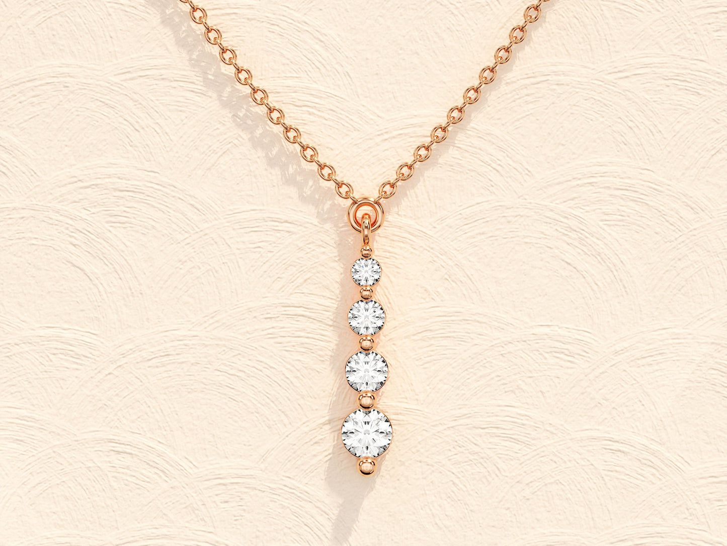 0.11 TCW Round Moissanite Diamond Drop Pendant Necklace