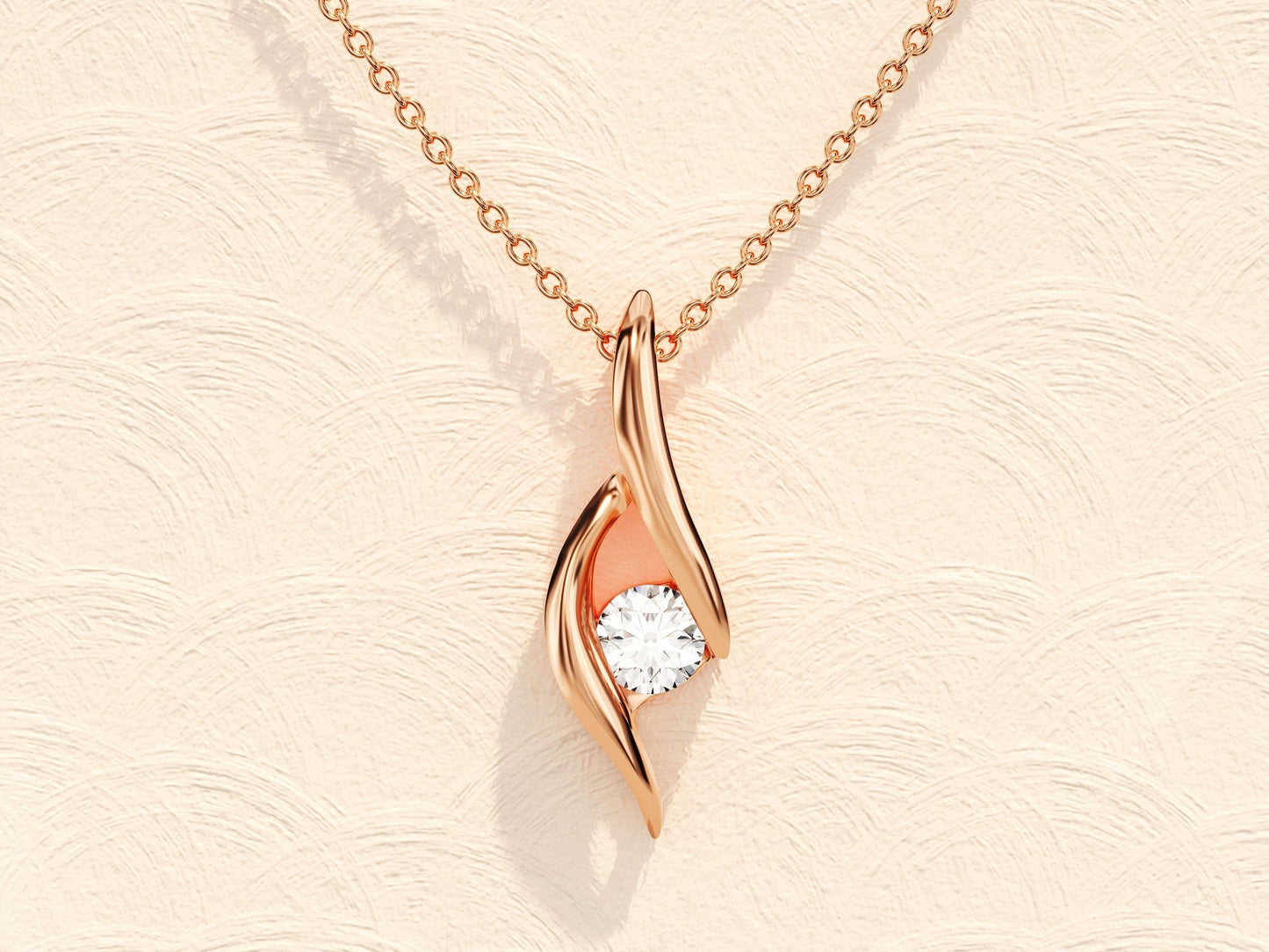 0.10 TCW Round Moissanite Diamond Solitaire Necklace
