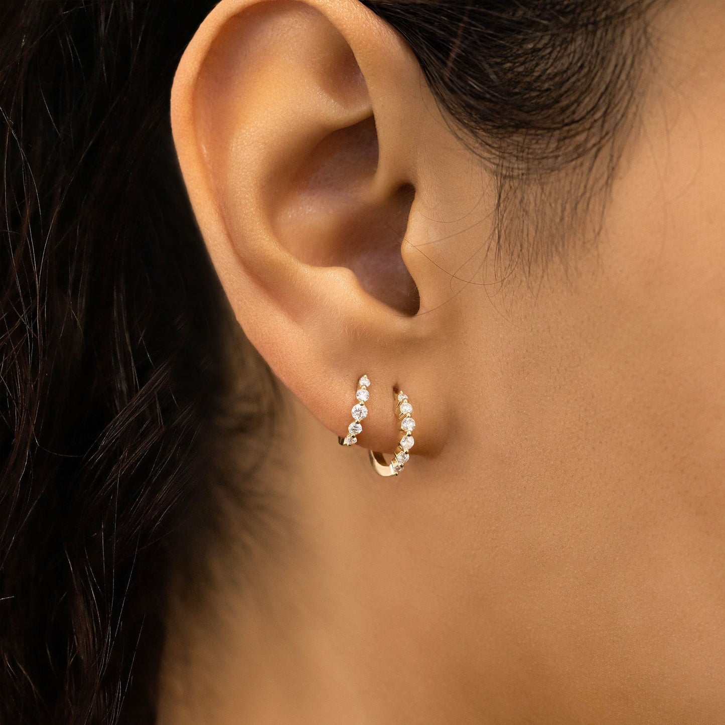 0.25 TCW-0.34 TCW Round Moissanite Diamond Hoop Earrings