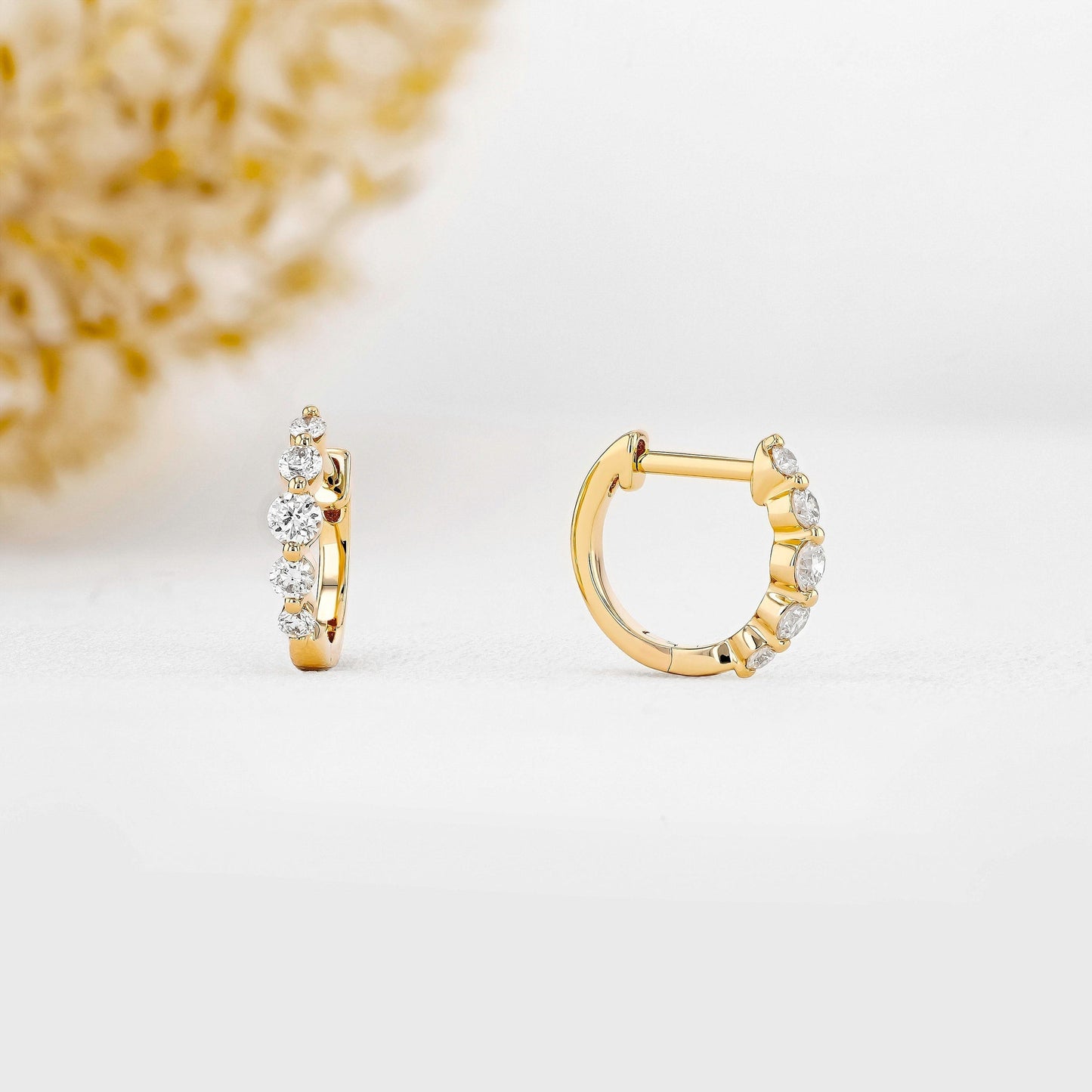 0.25 TCW-0.34 TCW Round Moissanite Diamond Hoop Earrings