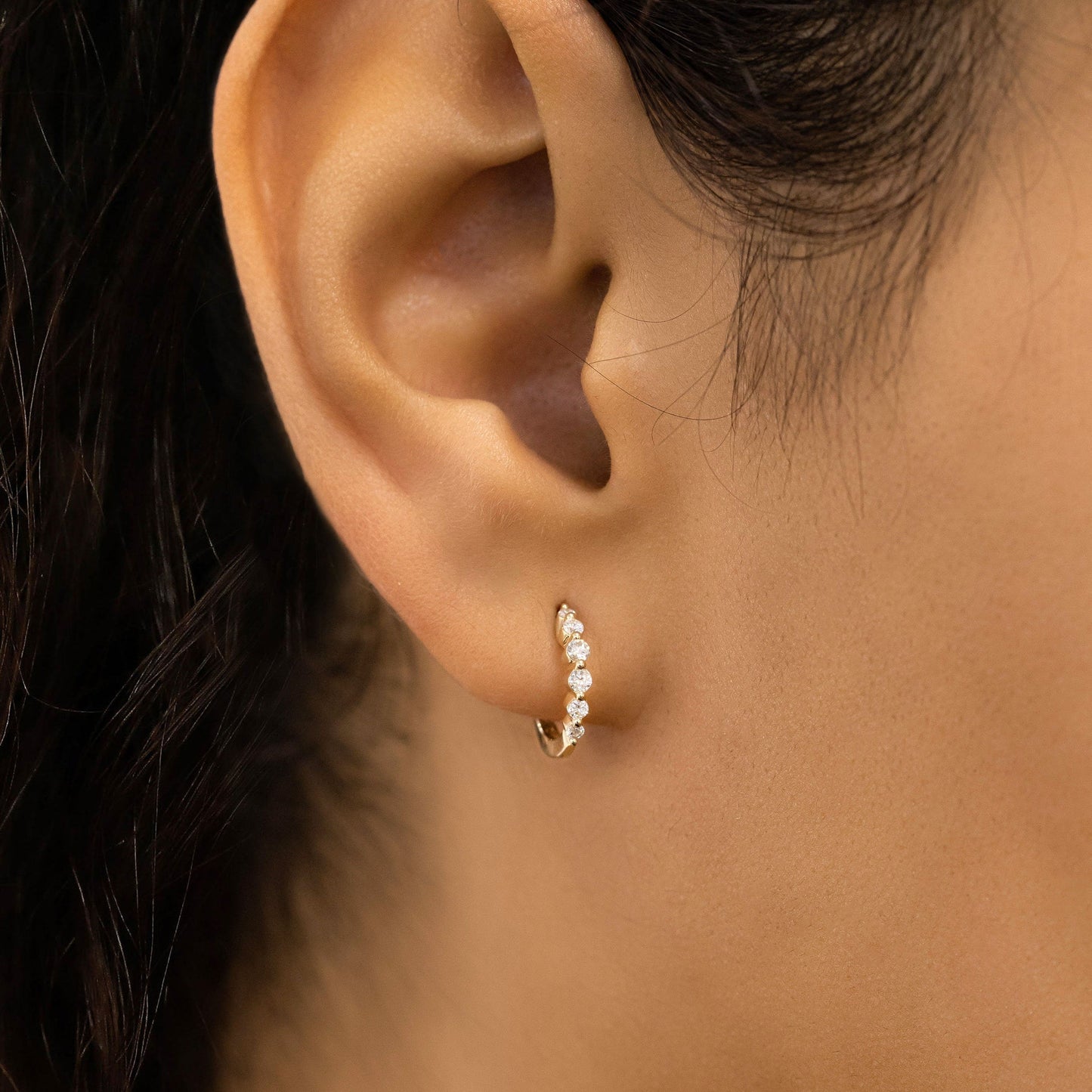 0.25 TCW-0.34 TCW Round Moissanite Diamond Hoop Earrings
