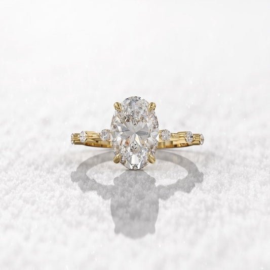2CT Oval Diamond Moissanite Engagement Ring