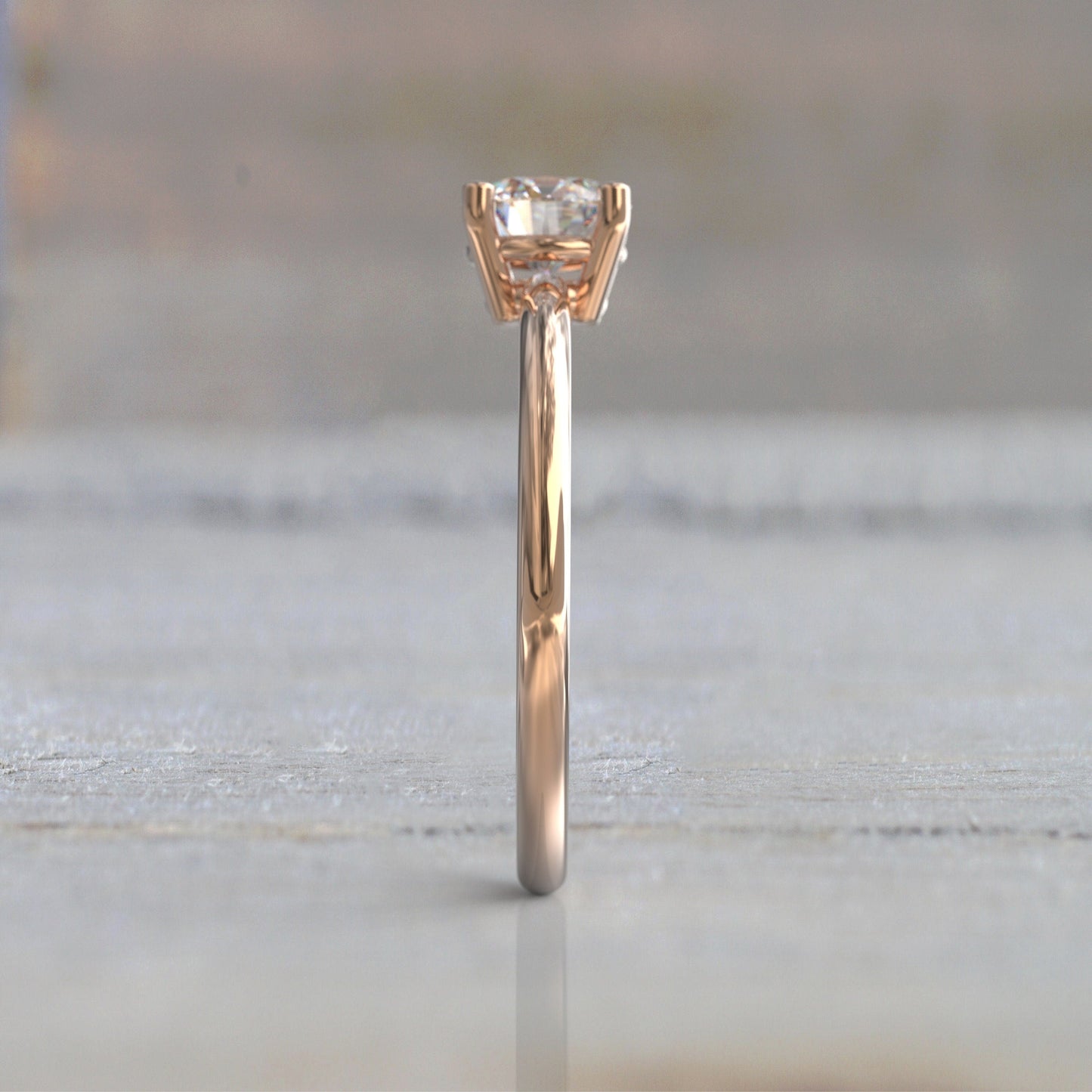 1.0 CT Cushion Cut Moissanite Solitaire Diamond Engagement Ring