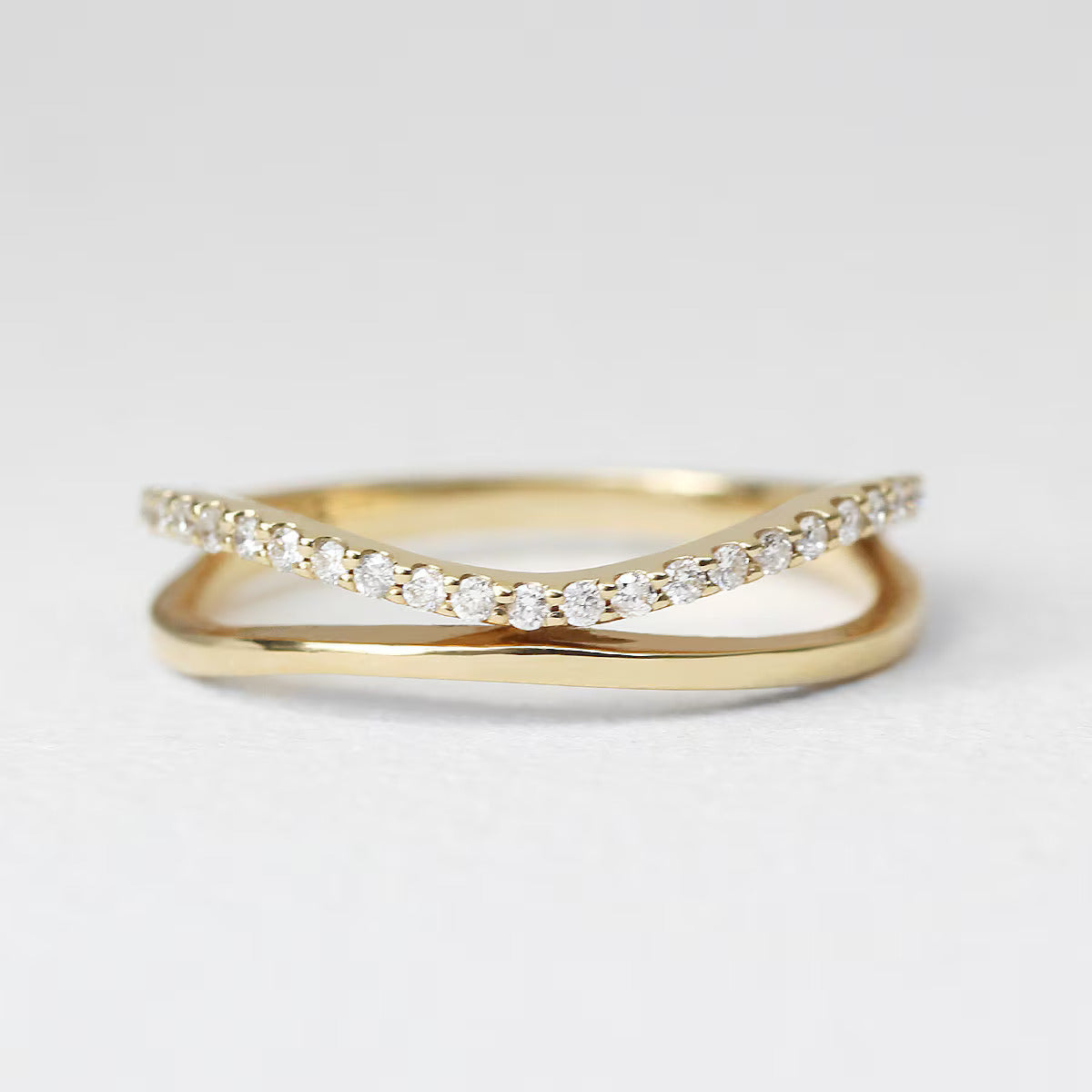 0.19CT Round Half Eternity Moissanite Diamond Double Band For Women