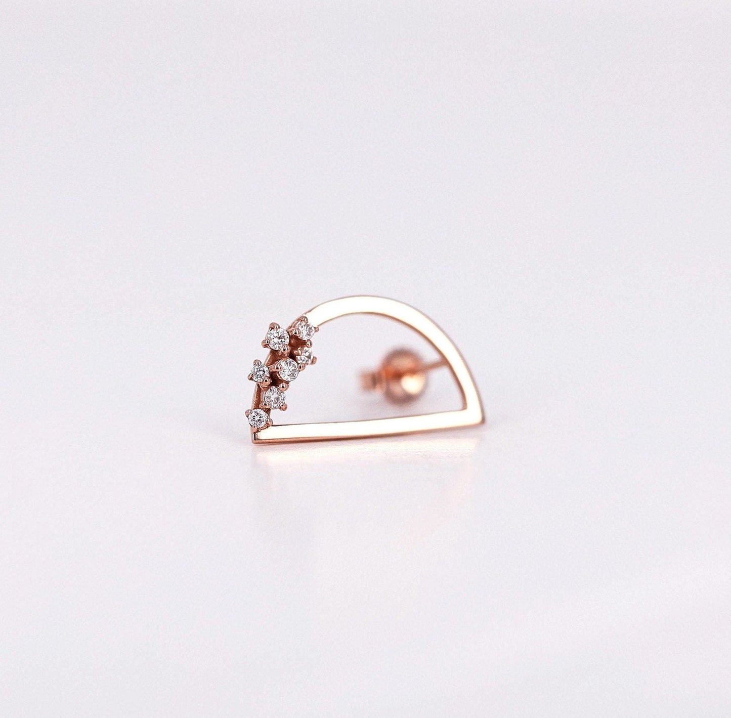 0.1CT Round D Shaped Moissanite Diamond Earrings For Women