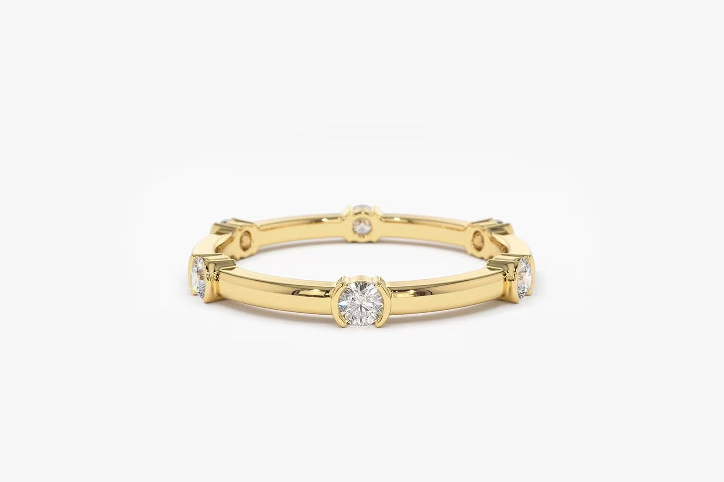 Round Cut Diamond Eternity Stackable Wedding Band for Women