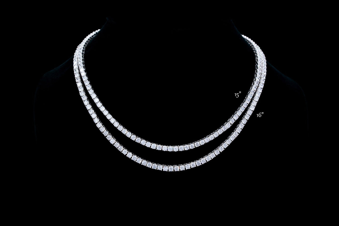 Round Cut Diamond Tennis Moissanite Necklace Gift for Women