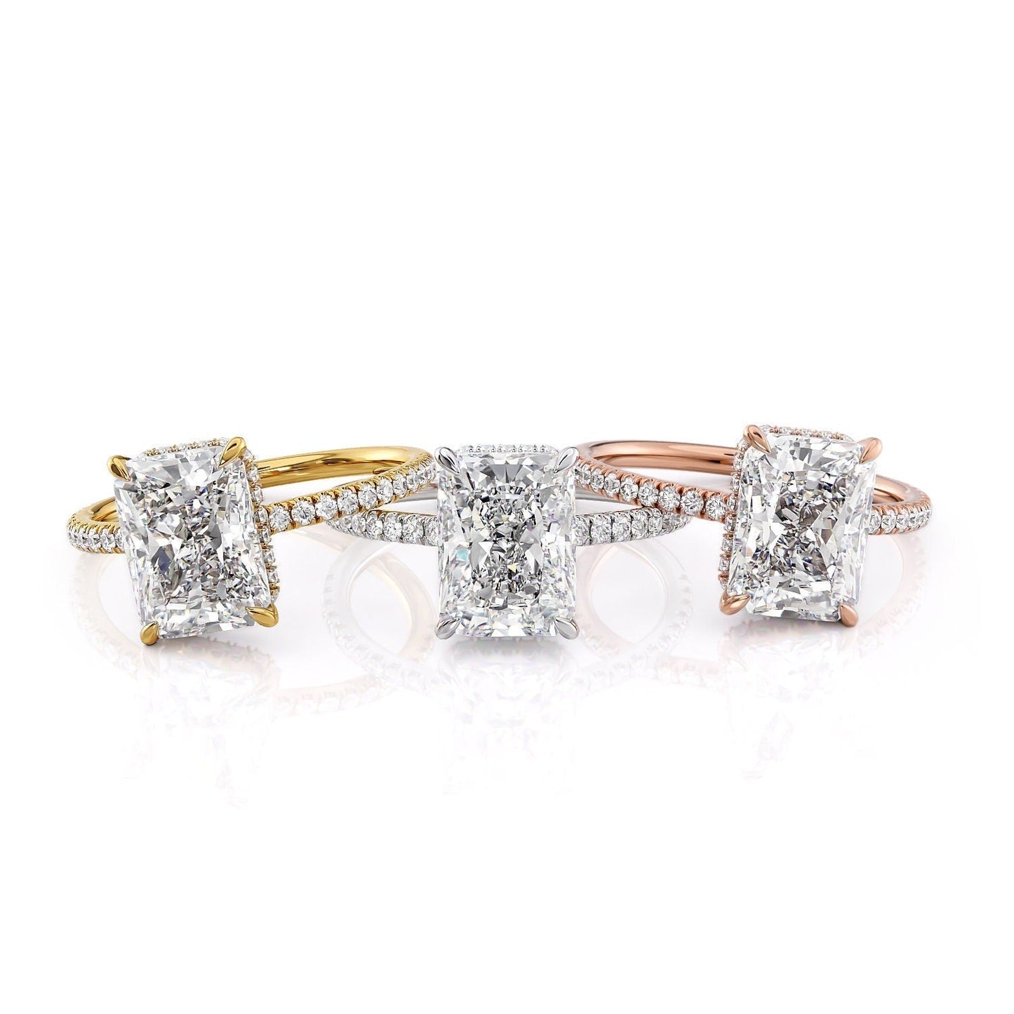 3.5 CT Radiant Cut Moissanite Engagement Ring