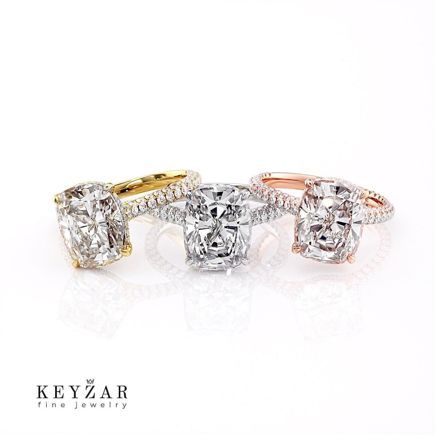 6 CT Cushion Cut Moissanite Engagement Ring