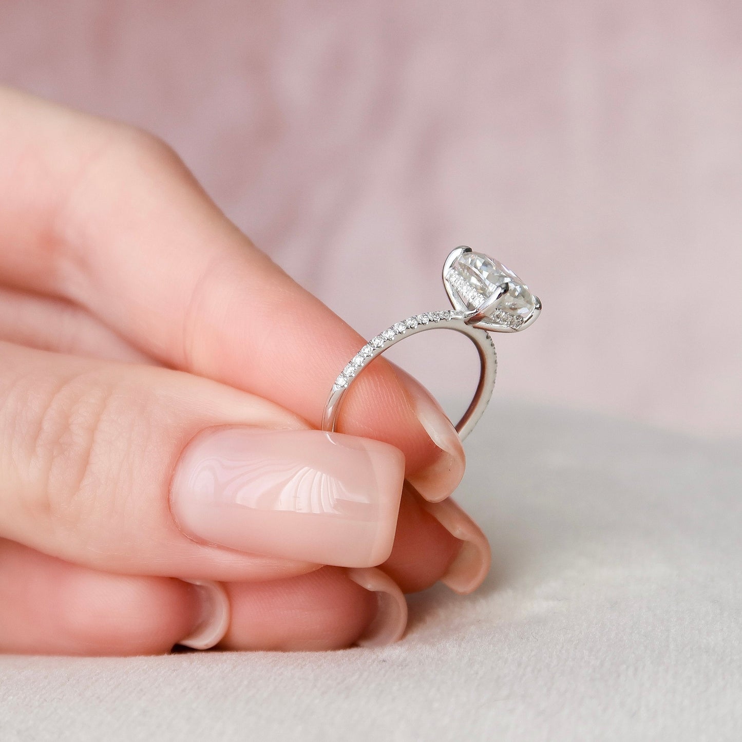 2.0CT Elongated Cushion Cut Moissanite Engagement Ring