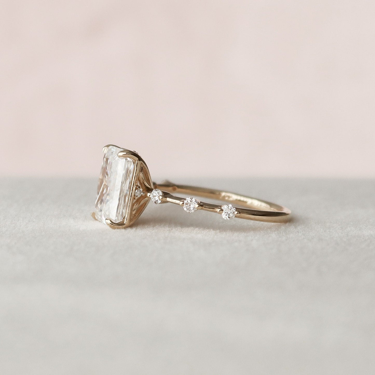 3.50 CT Radiant Cut Moissanite Engagement Ring