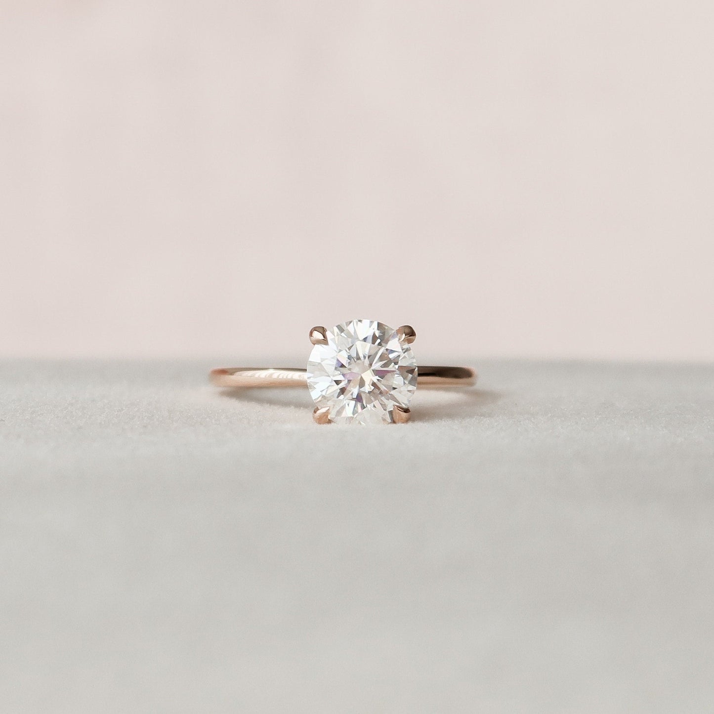1.50CT Round Cut Solitaire Moissanite Diamond Engagement Ring