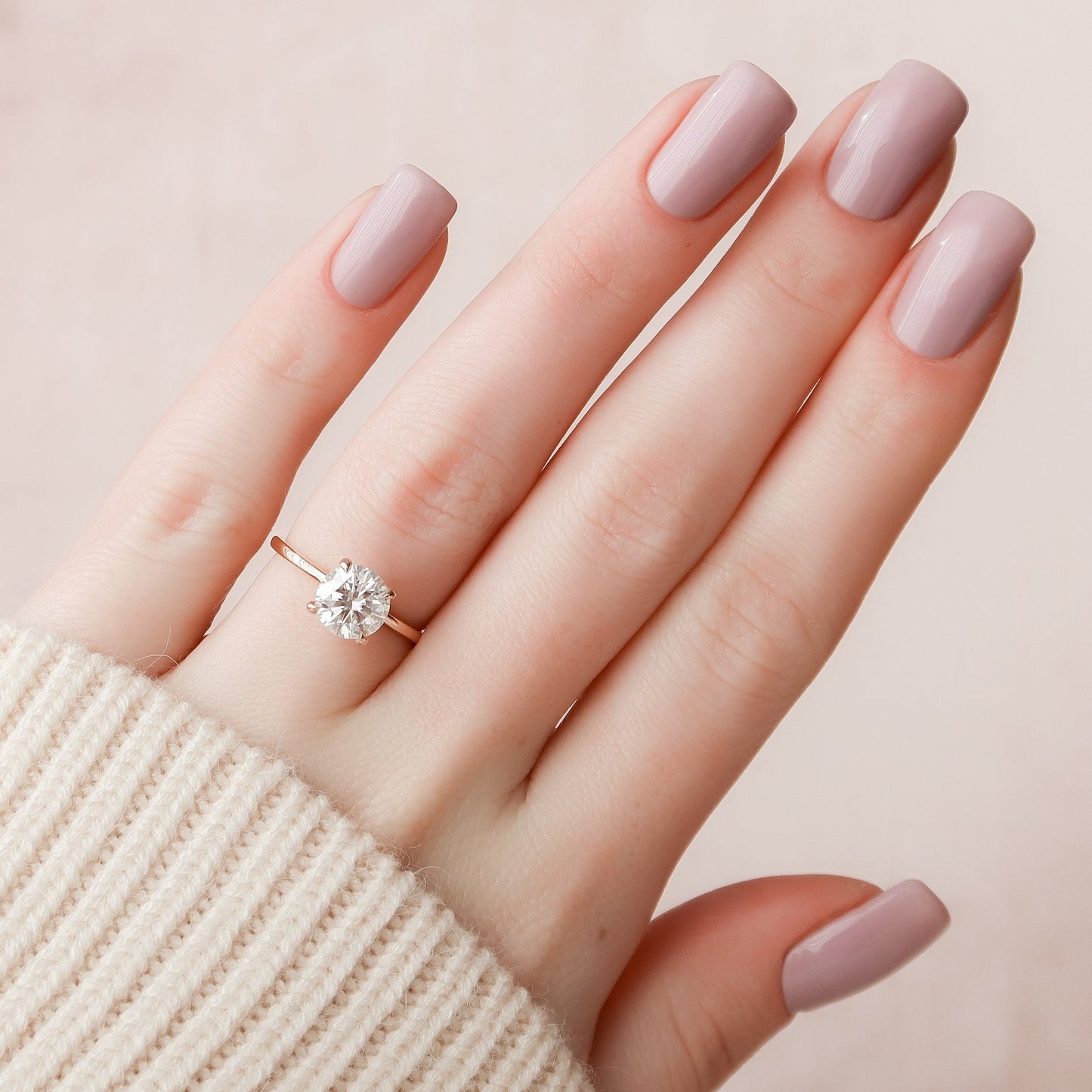 1.50CT Round Cut Solitaire Moissanite Diamond Engagement Ring