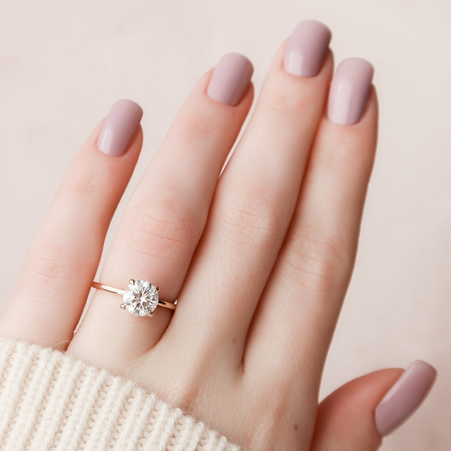 1.50CT Round Cut Solitaire Moissanite Diamond Engagement Ring