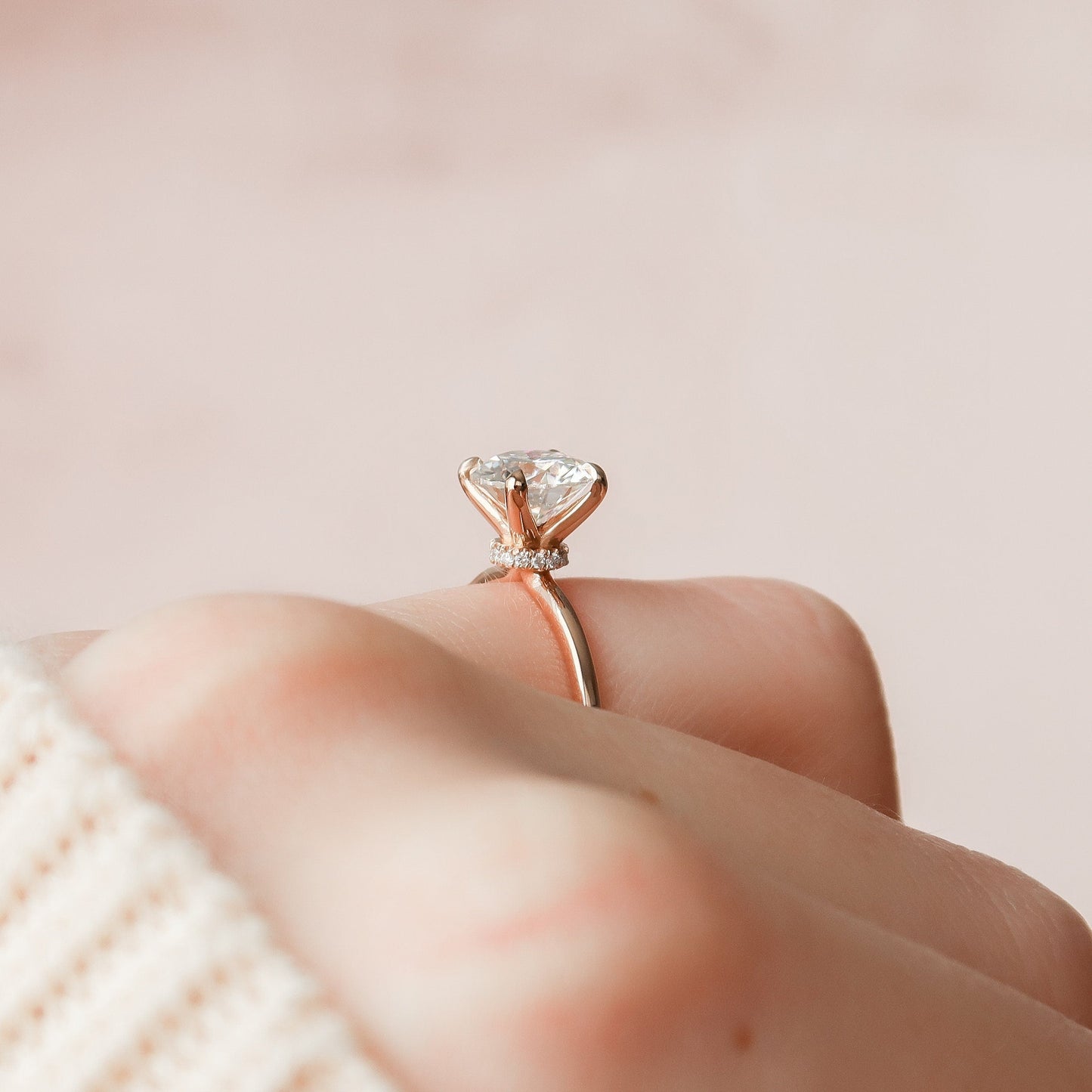 1.50CT Round Cut Solitaire Moissanite Diamond Engagement Ring