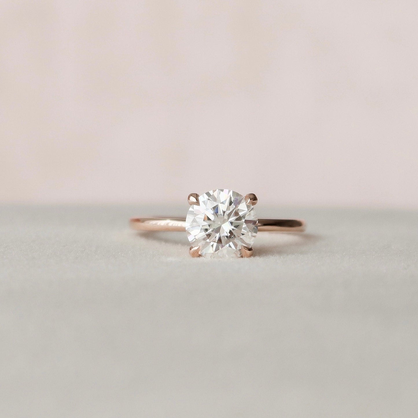 1.50CT Round Cut Solitaire Moissanite Diamond Engagement Ring